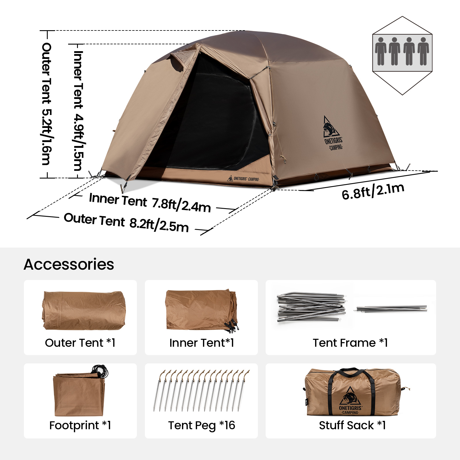OneTigris JOVIAN Camping Tent  - đánh giá và giá Grow Tent 4X4
