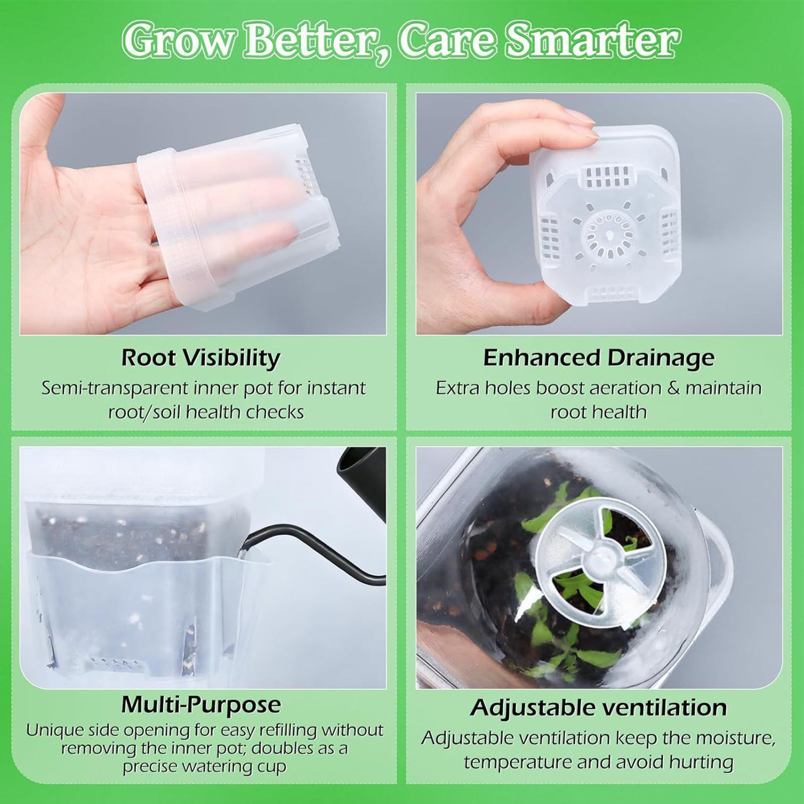 Self Watering Pots 12Pcs Seed  - đánh giá và giá Dome Propagation Kit