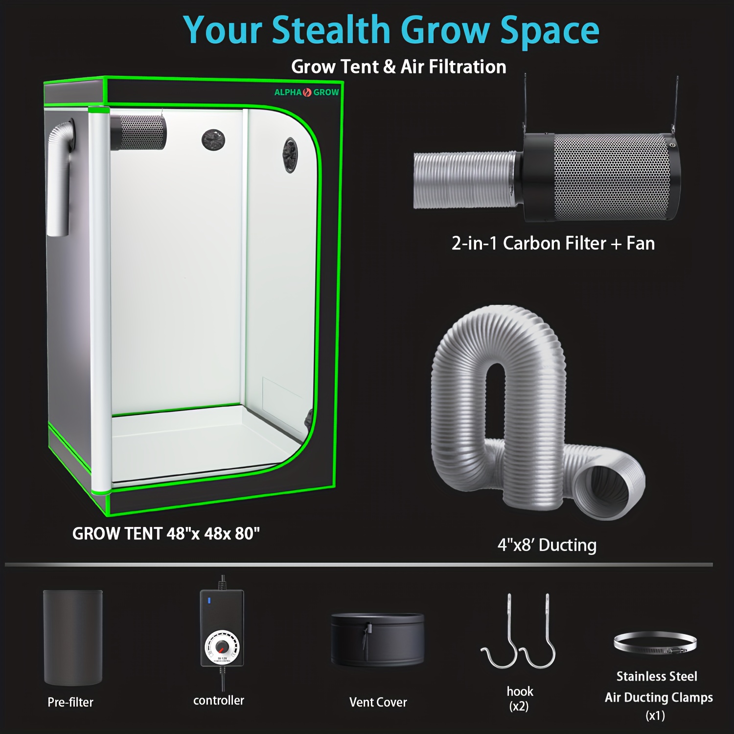 ALPHAGROW 4X4 Indoor Grow Tent - đánh giá và giá Grow Tent 4X4